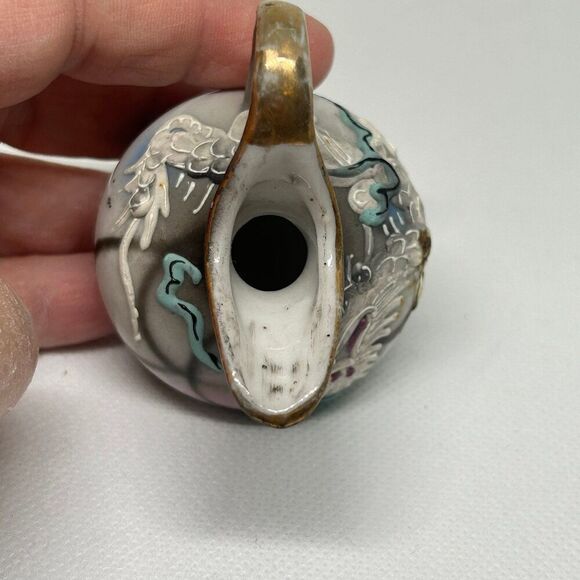 Moriage Japan Dragon Ware Raised Porcelain Mini Pitcher - Picture 3 of 7